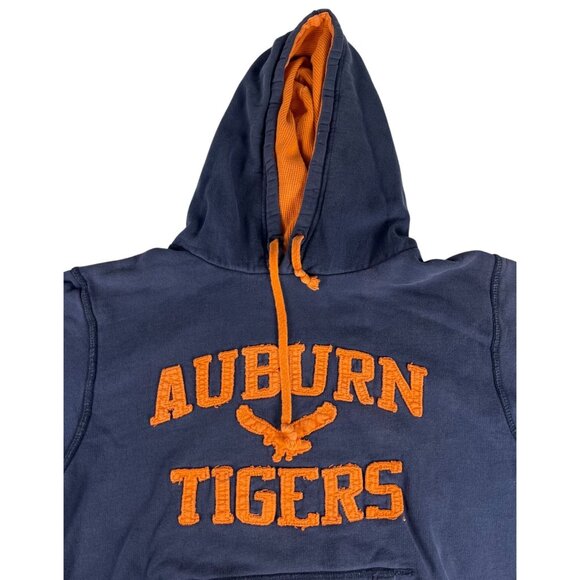 Auburn University Tigers Sweatshirt Men's M Blue Orange Distressed Embroidered - Picture 2 of 15